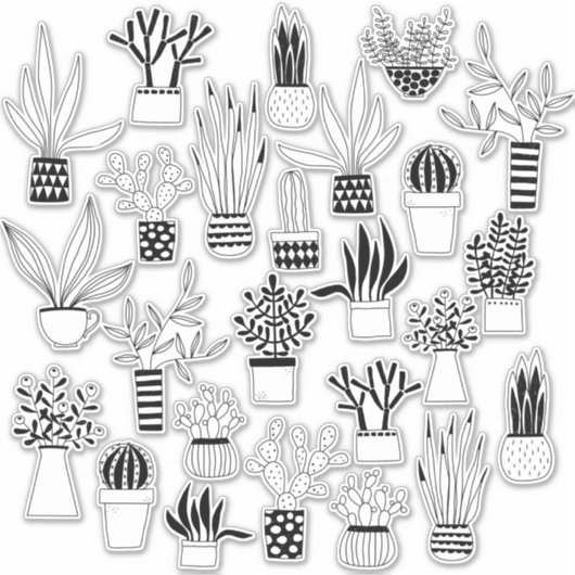 Sticker Cactus et succulents (Devant)