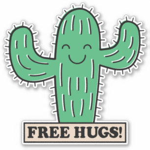 Sticker Cactus Hugs Gratuits