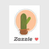 Sticker Cactus Moderne en Pot, Design Bohème (Feuille)