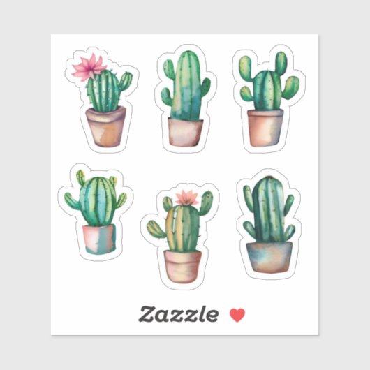 Sticker Cactus Pack (Feuille)