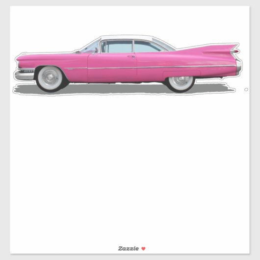 STICKER CADDDY ROSE VOITURE MOI COUPER STYLE GROS TICKER (Feuille)