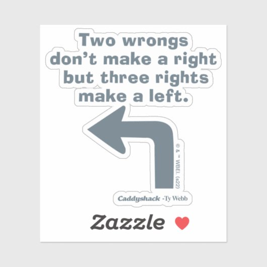Sticker Caddyshack | Deux erreurs ne font pas un droit (Feuille)