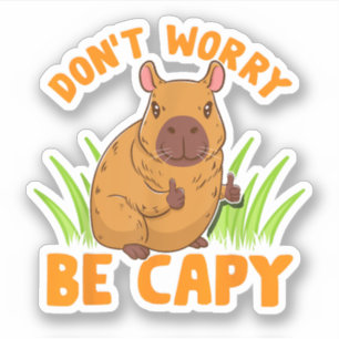Sticker Cadeau Capybara Mignon Drôle Amateur de Zoo Propri