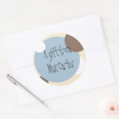 Sticker cadeau Cercles bleus et Brown (personnalis (Enveloppe)