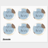 Sticker cadeau Cercles bleus et Brown (personnalis (Feuille)