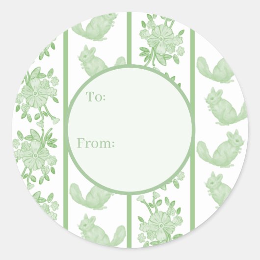 Sticker cadeau Chintzy Chinchilla (Vert) (Devant)