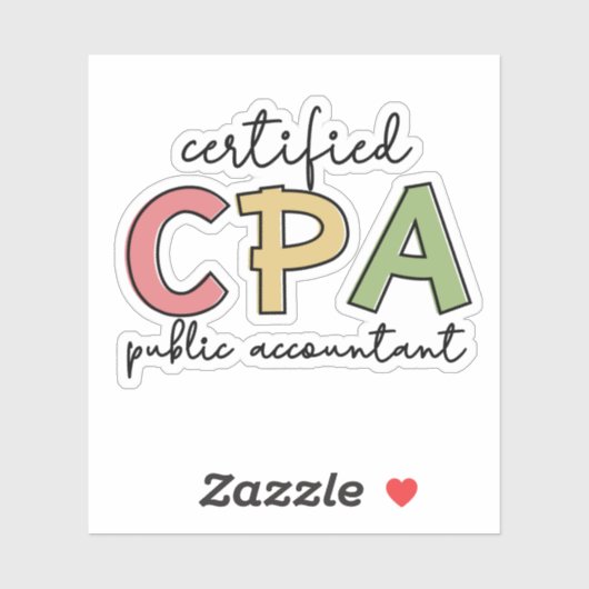 Sticker Cadeau comptable public certifié CPA (Feuille)