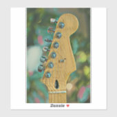 Sticker cadeau d'anniversaire guitariste (Feuille)