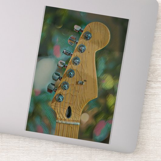 Sticker cadeau d'anniversaire guitariste (Détail)