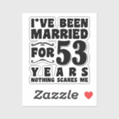 Sticker Cadeau d'anniversaire pour 53 ans de mariage (Feuille)