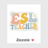 Sticker Cadeau d'appréciation de l'enseignant Super rétro  (Feuille)