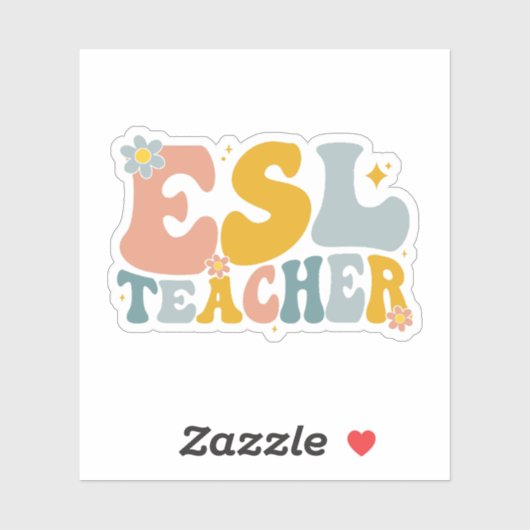 Sticker Cadeau d'appréciation de l'enseignant Super rétro (Feuille)