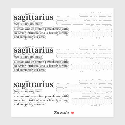 Sticker Cadeau d'astrologie esthétique Définition Sagittai (Feuille)