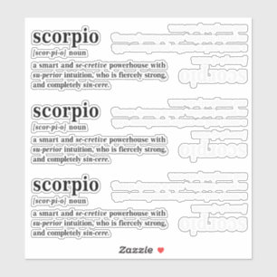 Sticker Cadeau d'astrologie esthétique Définition Scorpion