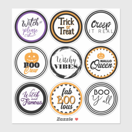 Sticker Cadeau de fête d'Halloween amusant (Feuille)