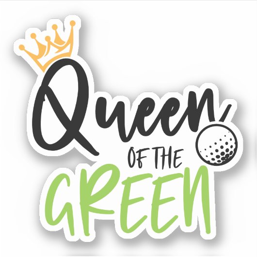 Sticker Cadeau de golf Reine du Vert (Devant)