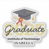 Sticker Cadeau de graduation personnalisée - Classe de 202 (Devant)