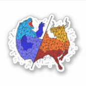 Sticker Cadeau de jour des commerçants - Taureau et l'ours (Devant)