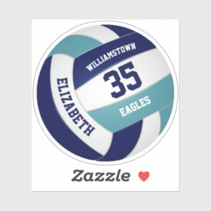Sticker cadeau de l'équipe de volley-ball turquoise bleu m