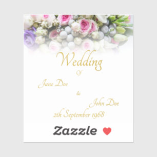 Sticker Cadeau de mariage - Mariée avec un bouquet de mari