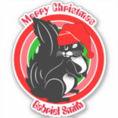 Sticker cadeau de noël d'écureuil, nom personnalisé (Devant)