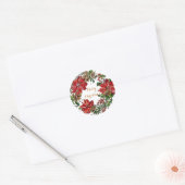 Sticker cadeau de Noël rond classique (Enveloppe)