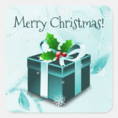 Sticker cadeau de Noël turquoise (Devant)