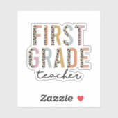 Sticker Cadeau d'enseignant de première année, enseignant  (Feuille)