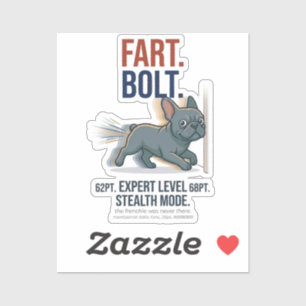 Sticker Cadeau d'humour de chien boule de gaz bouledogue f