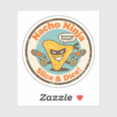 Sticker Cadeau drôle de tranche de nacho de jeu (Feuille)