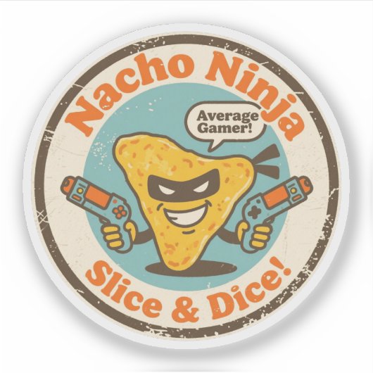 Sticker Cadeau drôle de tranche de nacho de jeu (Devant)
