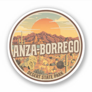 Sticker Cadeau du désert vintage Anza Borrego Desert State