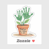 Sticker Cadeau Éditable Enseignant Avec Empreinte D'Art (Feuille)