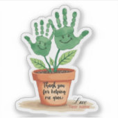 Sticker Cadeau Éditable Enseignant Avec Empreinte D'Art (Devant)