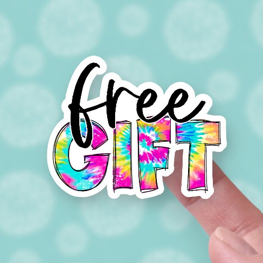Sticker Cadeau gratuit Bright Tie Dye Petite entreprise Ma