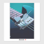 Sticker cadeau guitariste cool (Feuille)