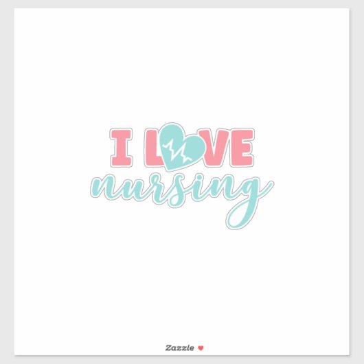 Sticker Cadeau infirmière | I Love Nursing (Feuille)