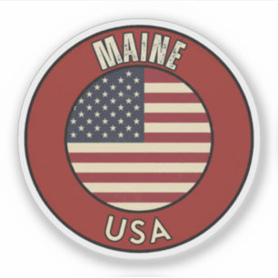 Sticker Cadeau J'aime Maine - Souvenir Mignon de l'État ME