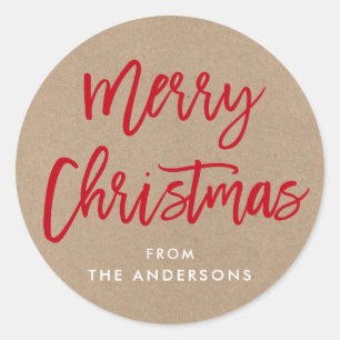 Sticker cadeau Kraft de Noël