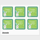 Sticker cadeau lapin de Pâques & Étiquette (bleu v (Feuille)