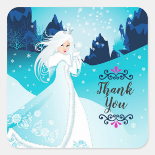 Sticker cadeau Merci Queen neige Faveur