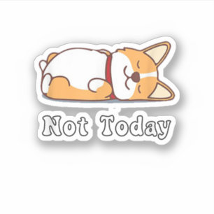 Sticker Cadeau Mignon Corgi Amoureux de Chien Drôle Pas Au