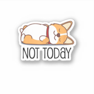 Sticker Cadeau Mignon Corgi Amoureux de Chien Drôle Pas Au