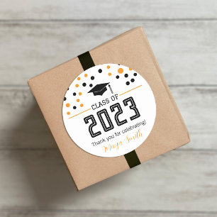 Sticker cadeau moderne Jaune Graduation