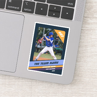 Sticker Cadeau personnalisé pour joueur de baseball bleu f