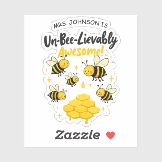 Sticker Cadeau pour Enseignant Incroyablement Génial avec (Feuille)