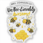 Sticker Cadeau pour Enseignant Incroyablement Génial avec (Devant)
