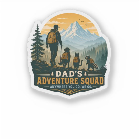 Sticker Cadeau Rétro Équipe d'Aventure de Papa pour la Ran (Devant)