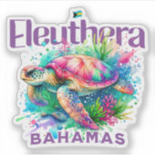 Sticker Cadeau souvenir Bahamas : Eleuthera Bahamas Turtle (Devant)