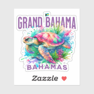Sticker Cadeau souvenir Bahamas : Grande Bahama Sea Turtle